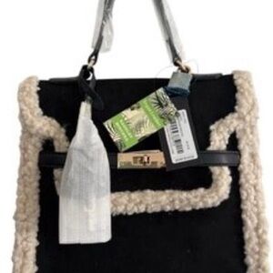 Badgley Mischka Black and Cream Shoulder Bag